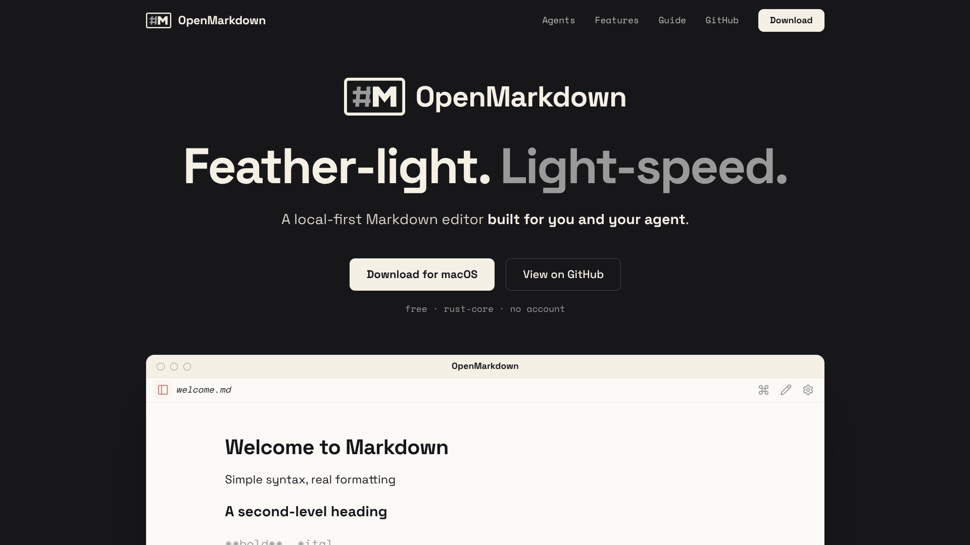 OpenMarkdown のスクリーンショット